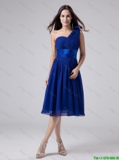 2016 Wonderful One Shoulder Belt Short Prom Dress in Royal Blue