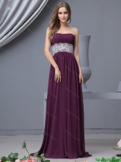 Beautiful Strapless Laced Prom Dresses with Brush Train