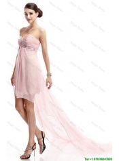 Best Selling Sweetheart Beaded Prom Gowns with High Low