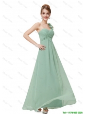 ClassClassical One Shoulder Prom Dresses with Hand Made Flowers