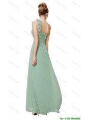 ClassClassical One Shoulder Prom Dresses with Hand Made Flowers