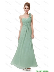 ClassClassical One Shoulder Prom Dresses with Hand Made Flowers