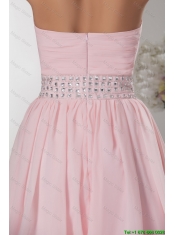 Classical Sweetheart Baby Pink Short Prom Dress with Beading