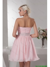 Classical Sweetheart Baby Pink Short Prom Dress with Beading