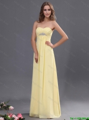 Custom Made Yellow Long Prom Dresses with Beading for 2016
