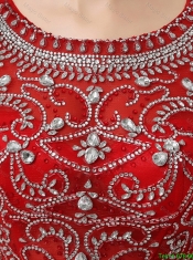 Discount Brush Train Beaded Prom Dresses with Bateau
