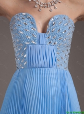 Discount Brush Train Sweetheart Prom Dresses in Baby Blue
