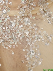 Elegant Champagne One Shoulder Prom Dresses with Side Zipper