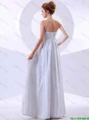 Elegant Hand Made Flowers Empire Prom Dresses in White