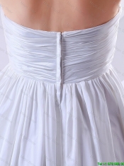 Elegant Hand Made Flowers Empire Prom Dresses in White