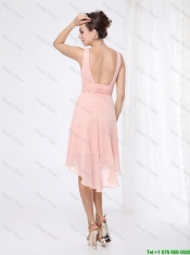 Elegant V Neck Side Zipper Prom Dresses with Asymmetrical