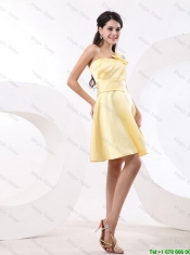 Exclusive Hand Made Flowers Prom Gowns with One Shoulder