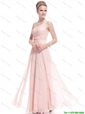 Fashionable Beaded Side Zipper Prom Dresses in Baby Pink