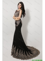 Gorgeous Mermaid Appliques and Beaded Prom Dresses in Black 158.64