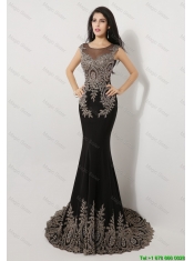 Gorgeous Mermaid Appliques and Beaded Prom Dresses in Black 158.64