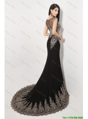 Gorgeous Mermaid Appliques and Beaded Prom Dresses in Black 158.64