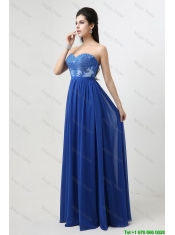 Hot Sale Sweetheart Blue Prom Dresses with Appliques