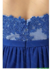 Hot Sale Sweetheart Blue Prom Dresses with Appliques