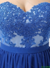Hot Sale Sweetheart Blue Prom Dresses with Appliques