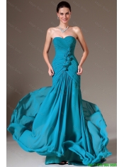 Luxurious Column Sweetheart Prom Dresses with Brush Train