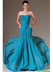 Luxurious Column Sweetheart Prom Dresses with Brush Train