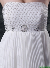 Luxurious Empire Strapless Prom Dresses with Beading