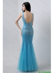 Luxurious Mermaid Beaded Prom Dresses with V Neck