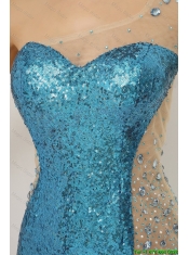 Luxurious Sequined Multi Color Prom Dresses with Long Sleeve