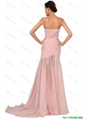 Luxurious Side Zipper Ruched Prom Dresses with Asymmetrical