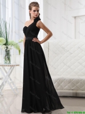 Modest Empire One Shoulder Prom Dresses with Belt Modest Empire One Shoulder Prom Dresses with Belt