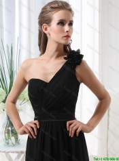 Modest Empire One Shoulder Prom Dresses with Belt