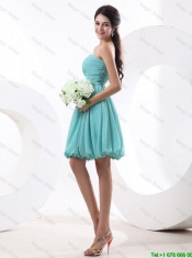 Most Popular Mini Length Aqua Blue Prom Dresses with Strapless