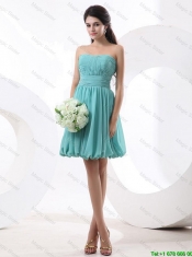 Most Popular Mini Length Aqua Blue Prom Dresses with Strapless