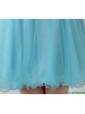 New Style A Line Scoop Open Back Prom Dresses with Beading