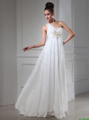 New Style Empire One Shoulder Prom Dresses with Beading and Sequins
