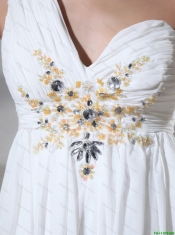 New Style Empire One Shoulder Prom Dresses with Beading and Sequins