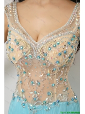 Perfect Beaded Straps Zipper Up Prom Dresses with Cap Sleeves
