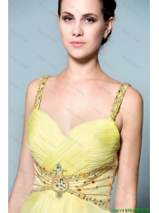 Popular Empire Straps Prom Dresses with Beading