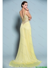 Popular Empire Straps Prom Dresses with Beading