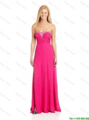 Pretty Empire Sweetheart Prom Dresses with Brush Train in Hot Pink