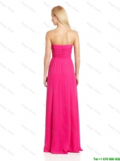 Pretty Empire Sweetheart Prom Dresses with Brush Train in Hot Pink