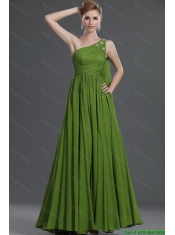 Simple A Line One Shoulder Prom Dresses with Watteau Train Simple A Line One Shoulder Prom Dresses with Watteau Train
