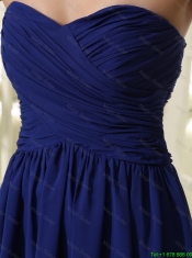 Simple Royal Blue Prom Dresses with Ruching for 2016