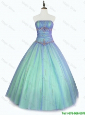 2016 Discount Strapless Ball Gown Sweet 16 Dresses with Beading
