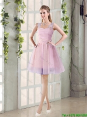 2016 Fall New A Line Straps Prom Dresses with Hand Made Flowers