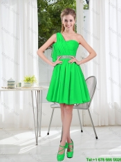2016 Fall Short One Shoulder Beading Junior Dress with