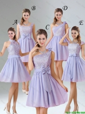 2016 Spring A Line Mini Length Dama Dresses in Lavender
