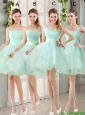 2016 Spring A Line Ruching Junior Dresses with Belt in Apple Green