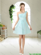 Beautiful A Line Ruched Junior Dresses in Light Blue