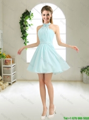 Beautiful A Line Ruched Junior Dresses in Light Blue